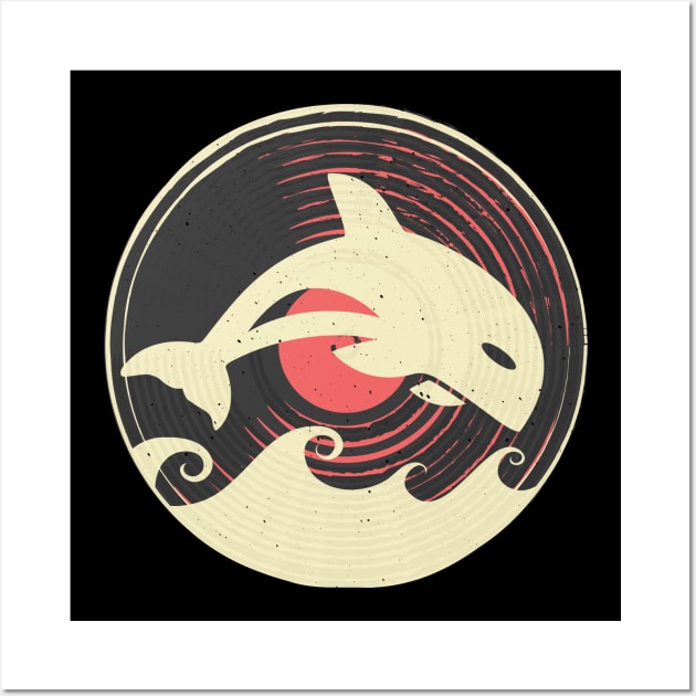 The Orca Is My Spirit Animal |Red And White LP Vinyl Record Whale Silhouette Wall Art by Nonconformist